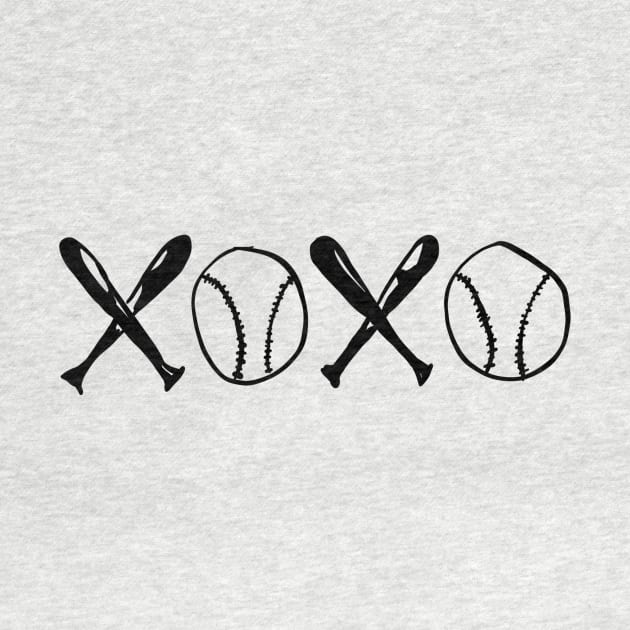 XOXO, Crossed Baseball Bats And Baseballs by VintageArtwork